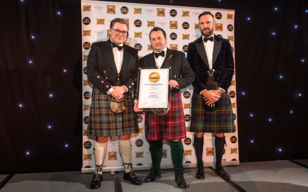 Lto R Chrisopher Coates Gregg Glass Michael McLaren, Whisky Magazine’s Icons of Whisky and World Whiskies Awards 2023 Scotland.